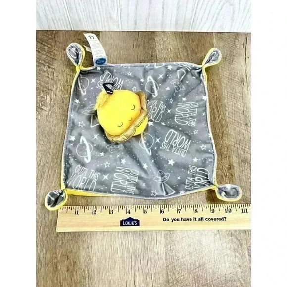 Mary Meyer Space Planet Outta This World Lovey Security Blanket Gray Yellow Gold - Picture 6 of 7